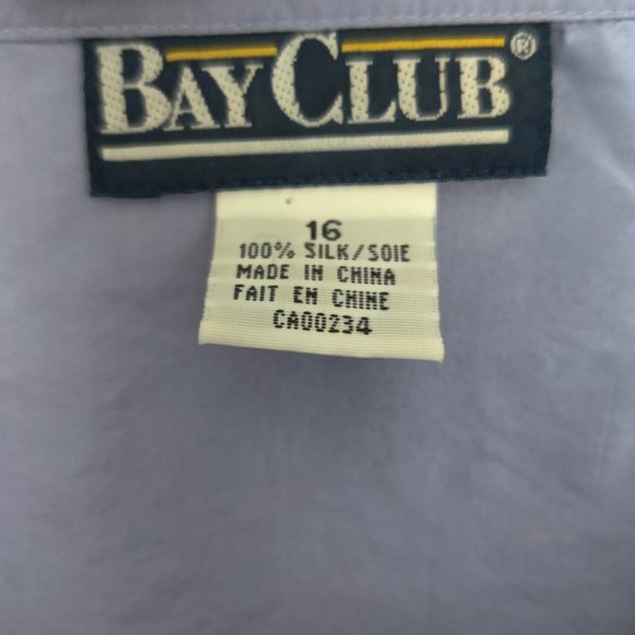 Bay Club Women's Periwinkle Silk Button-up Top Size 16 - Picture 4 of 4